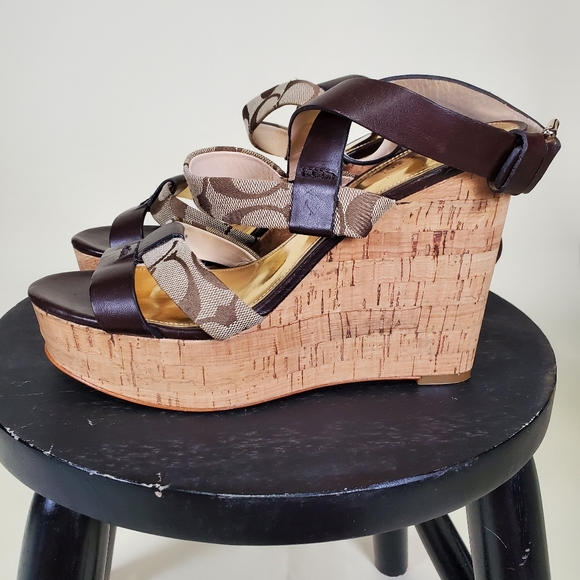 COACH strappy wedge heels - Picture 2 of 6